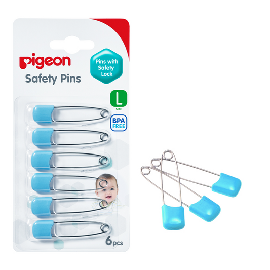 Pigeon Large Assorted Stainless Steel Baby Safety Pins, 6 Pieces