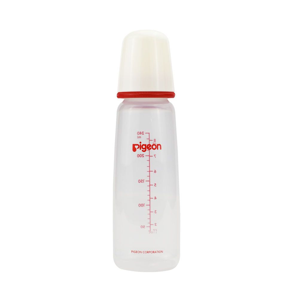 Pigeon Plastic Feeding Bottle 240 Ml (White Cap)