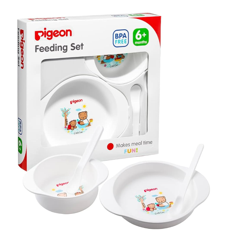 Pigeon Polypropylene Feeding Set For Babies (6+ Months), 1 Pack