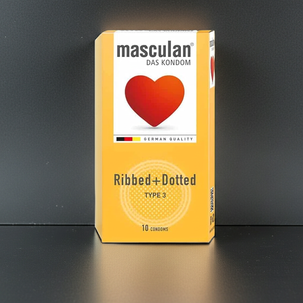 Masculan Ribbed & Dotted Condoms – 10 Pack