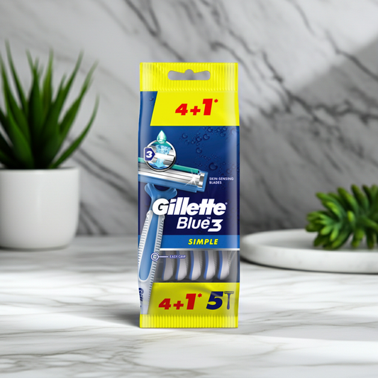 Gillette Blue 3 Simple Disposable Razors 4+1S Pack
