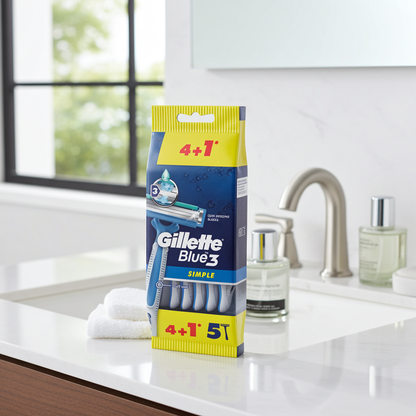 Gillette Blue 3 Simple Disposable Razors 4+1S Pack