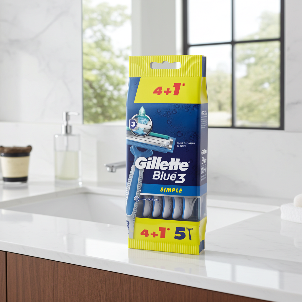 Gillette Blue 3 Simple Disposable Razors 4+1S Pack