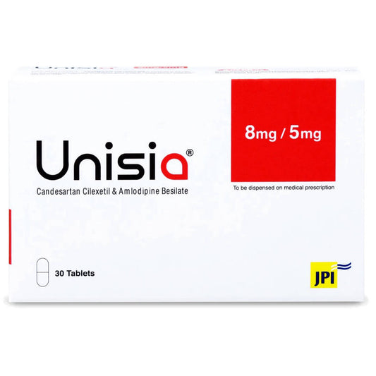 Unisia 8mg/5mg Tablets 30s (Candesartan + Amlodipine)