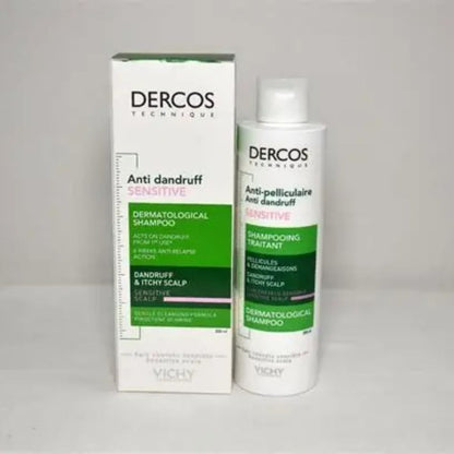 Vichy Dercos Anti-Dandruff Shampoo for Sensitive Scalp 200ml – Clinically Proven Flake Control