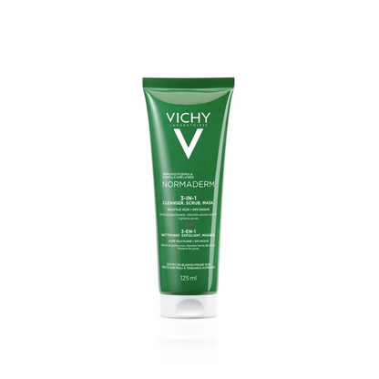 Vichy Normaderm 3-in-1 Cleanser 125ml – Cleanse, Exfoliate & Purify for Oily & Acne-Prone Skin