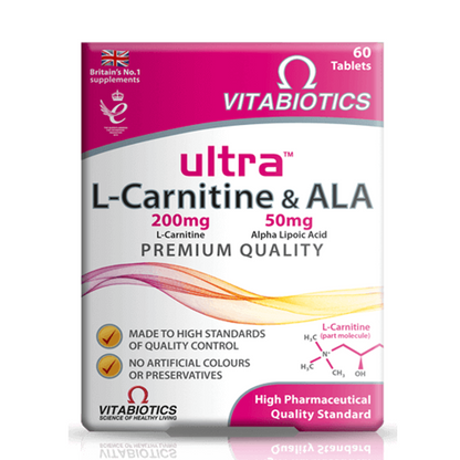Vitabiotics Ultra L-Carnitine & Alpha Lipoic Acid (ALA) – 60 Tablets
