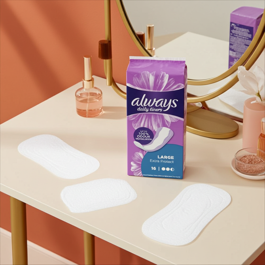 Always Extra Protect Large Sanitary Pads 16 Pads – Enhanced Heavy Flow Protection with SoftDry Technology