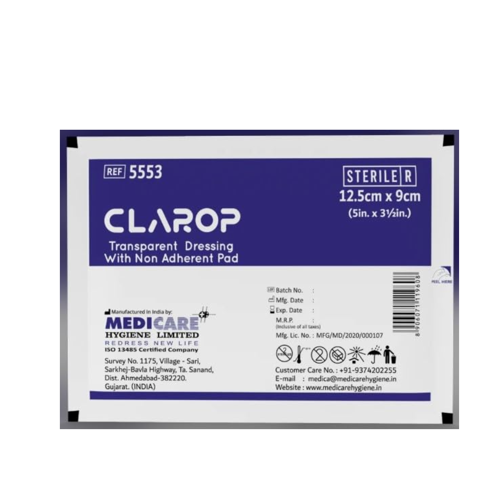 Wound Dressing Transprant Clarop 12.5*9cm 25x1"s(Medicare)