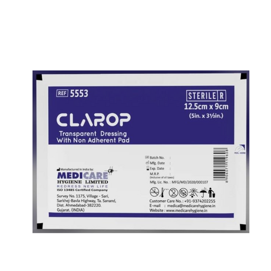 Wound Dressing Transprant Clarop 12.5*9cm 25x1"s(Medicare)
