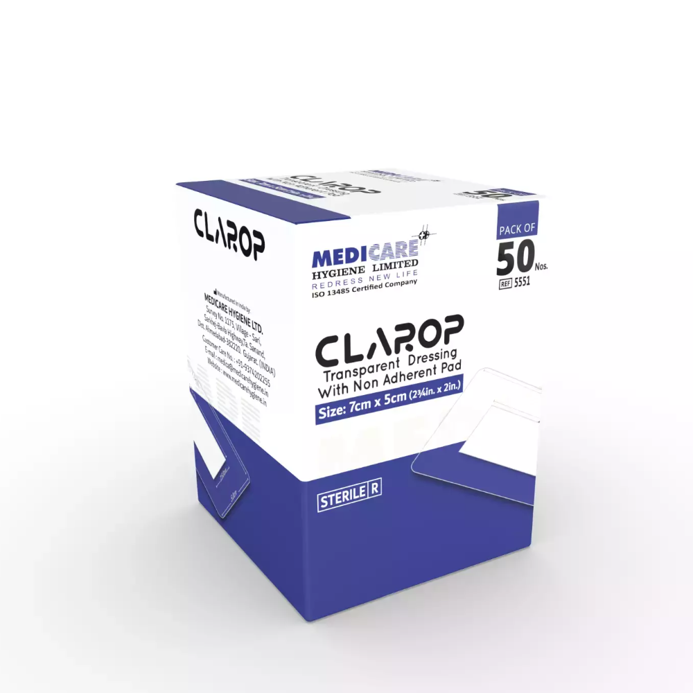 Wound Dressing Transprant Clarop 7*5cm 50x1"s(Medicare)