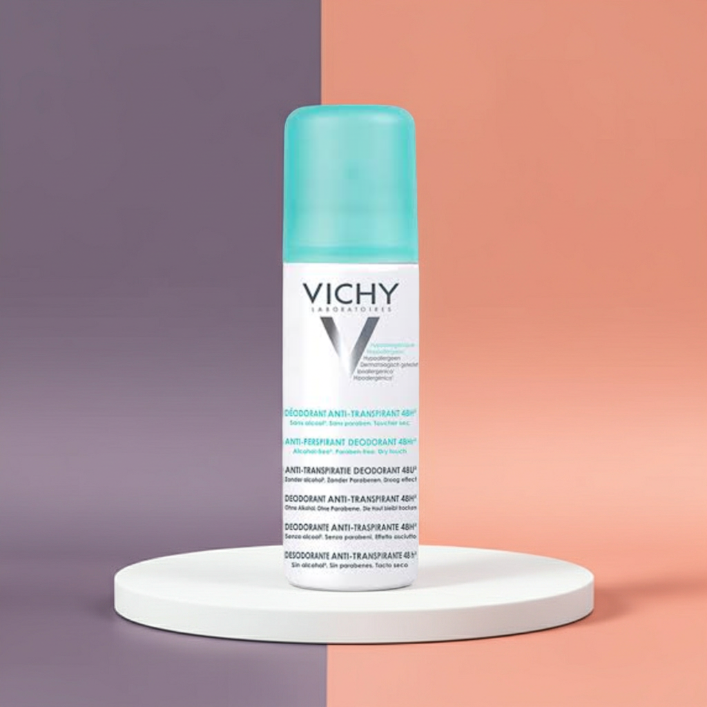 Vichy 48H No Marks Anti-Perspirant Spray Deodorant 125ml – No White Marks or Yellow Stains
