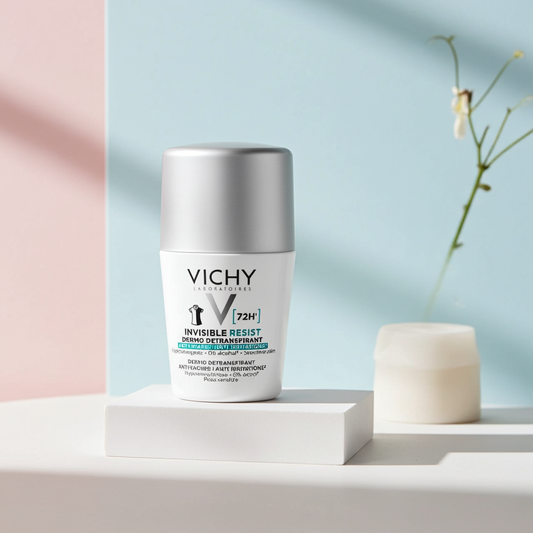 Vichy 72H Invisible Resist Roll-On Deodorant 50ml – No White Marks on Dark Clothes