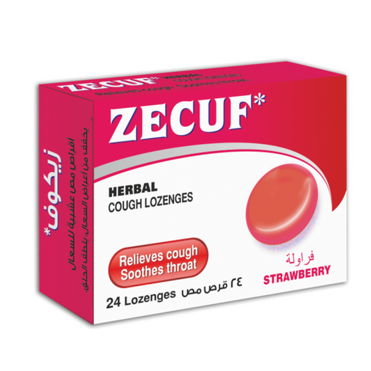 Zecuf Strawberry Herbal Cough Lozenges, 24 Pieces