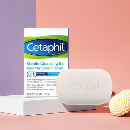 Cetaphil Hypoallergenic Gentle Face & Body Cleansing Bar for Dry & Sensitive Skin 127g