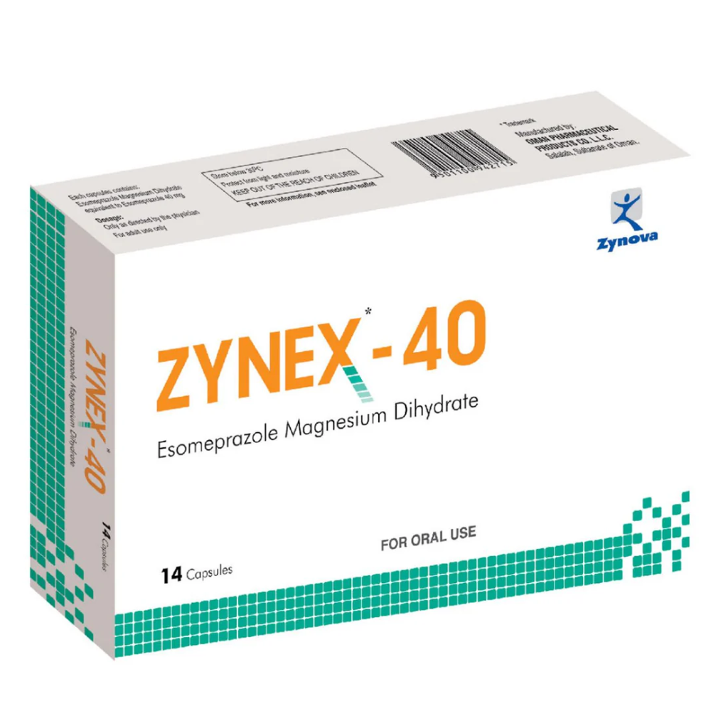 Zynex -40 Esomeprazole Magneium Dihydrate Capsules, 14 Pieces